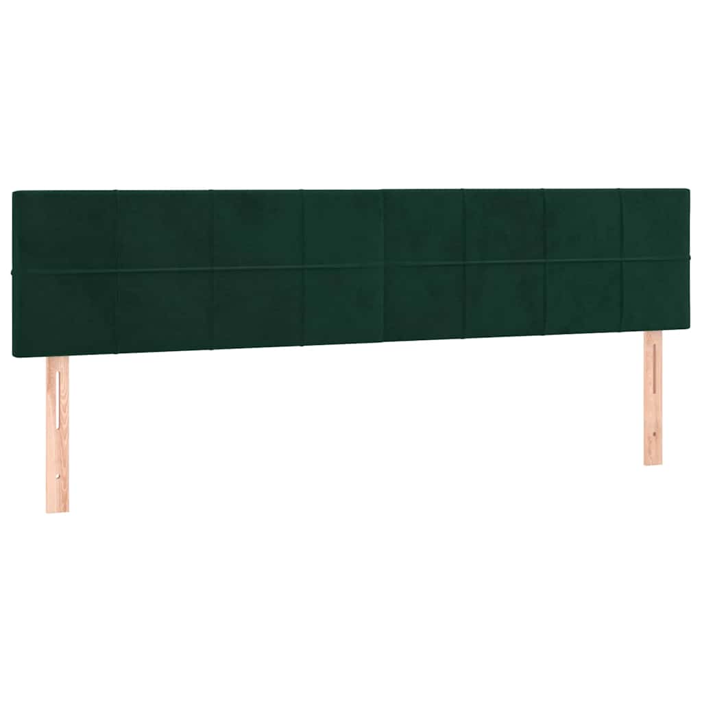 Krevet box spring s madracem LED tamnozeleni 160x200 cm baršun