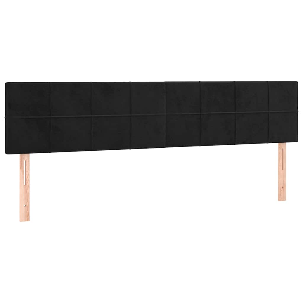 Krevet box spring s madracem LED crni 180x200 cm baršun