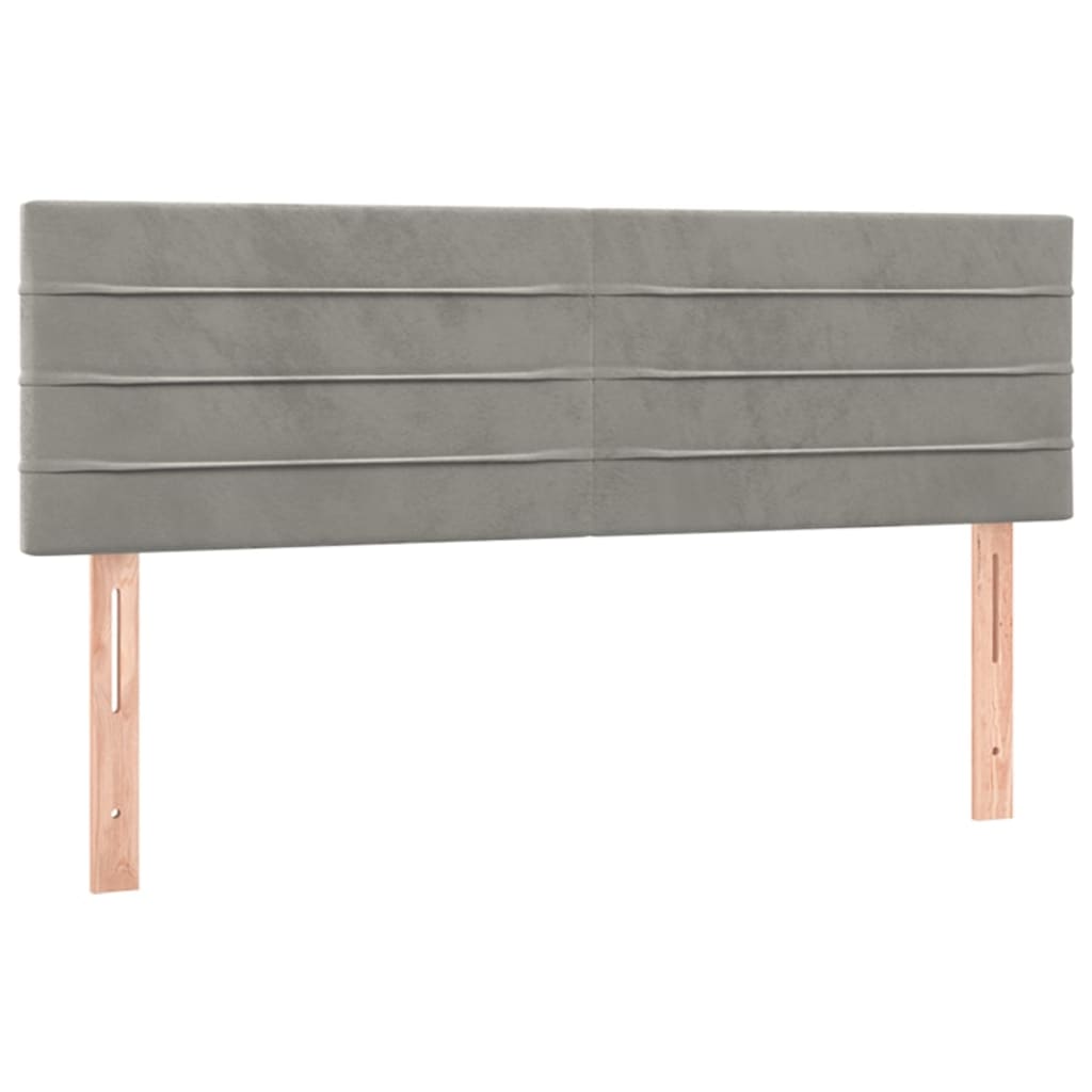 Krevet box spring s madracem LED svjetlosivi 140x190 cm baršun
