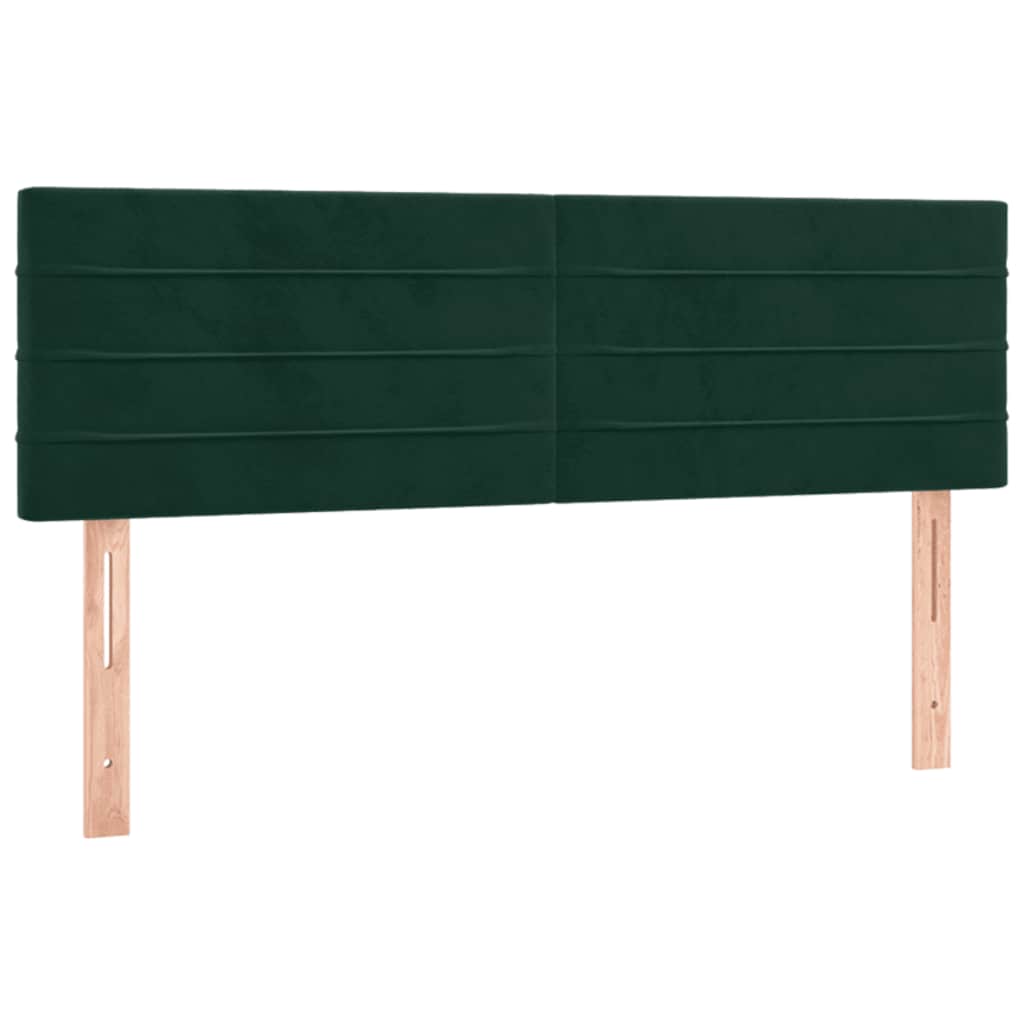Krevet box spring s madracem LED tamnozeleni 140x190 cm baršun