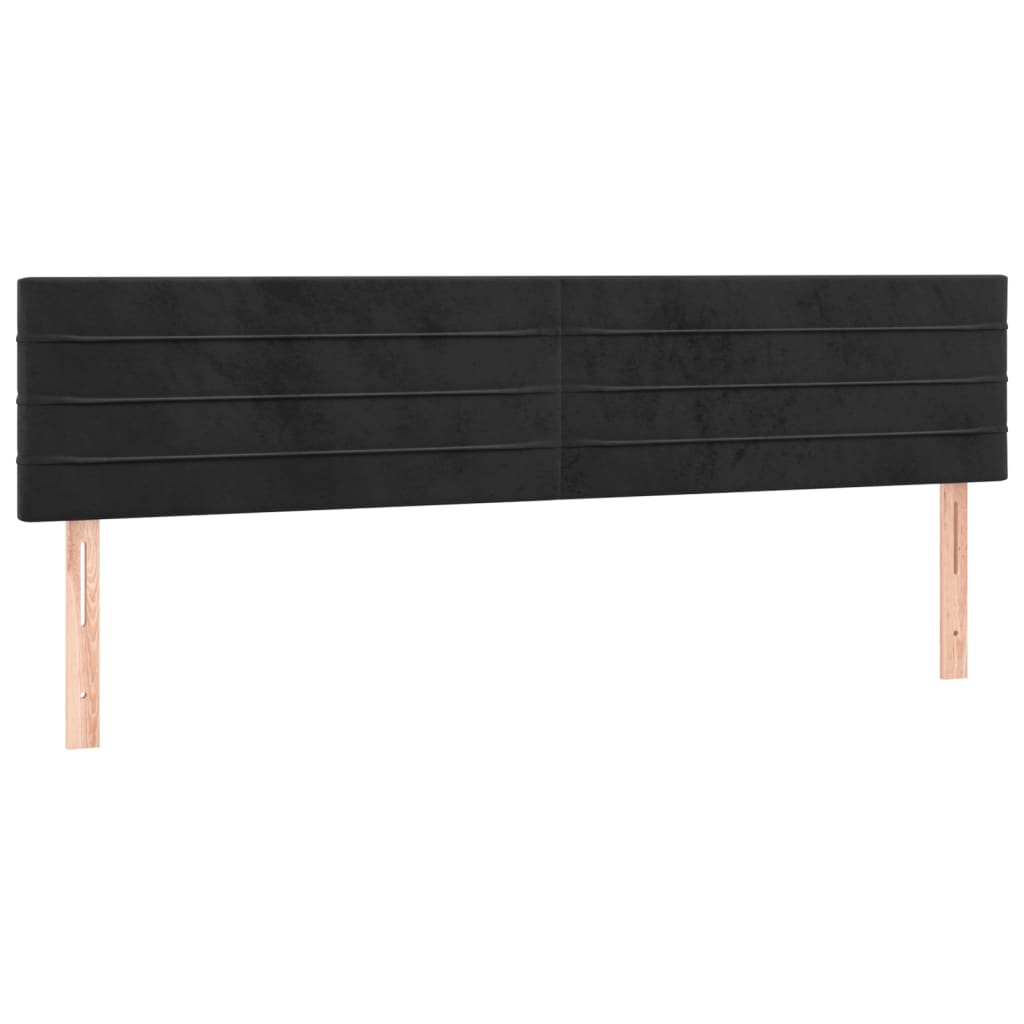 Krevet box spring s madracem LED crni 160x200 cm baršun