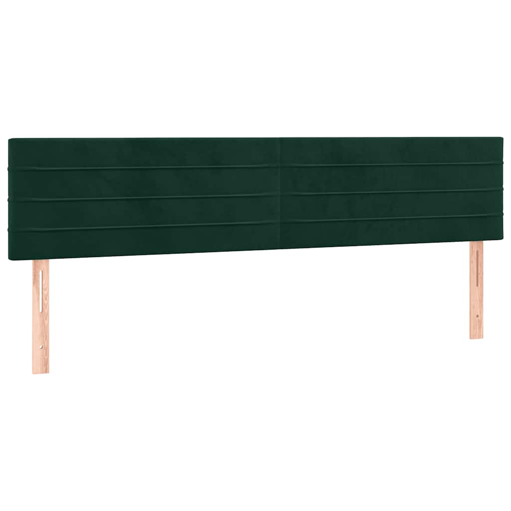 Krevet box spring s madracem LED tamnozeleni 200x200 cm baršun