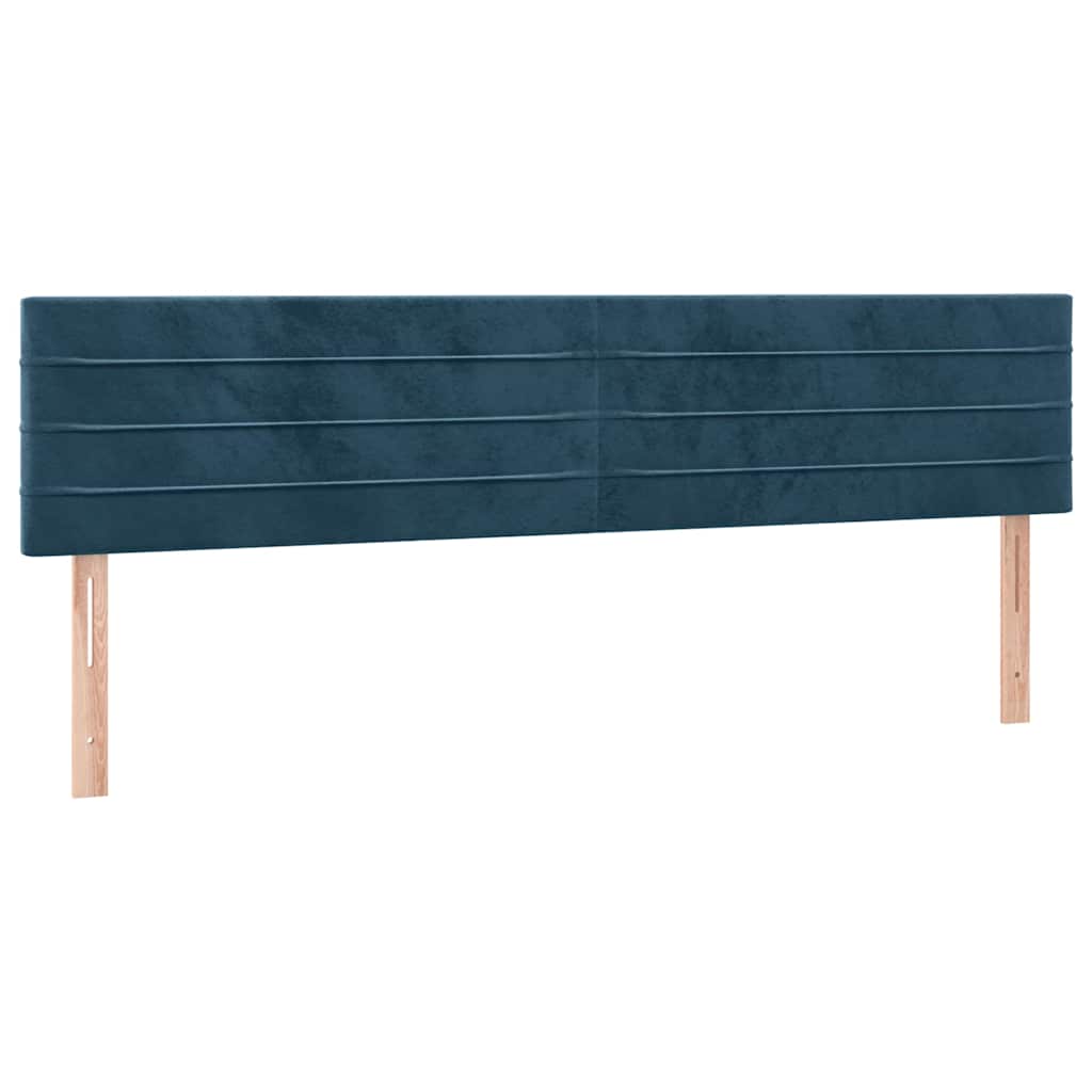 Krevet box spring s madracem LED tamnoplavi 200x200 cm baršun
