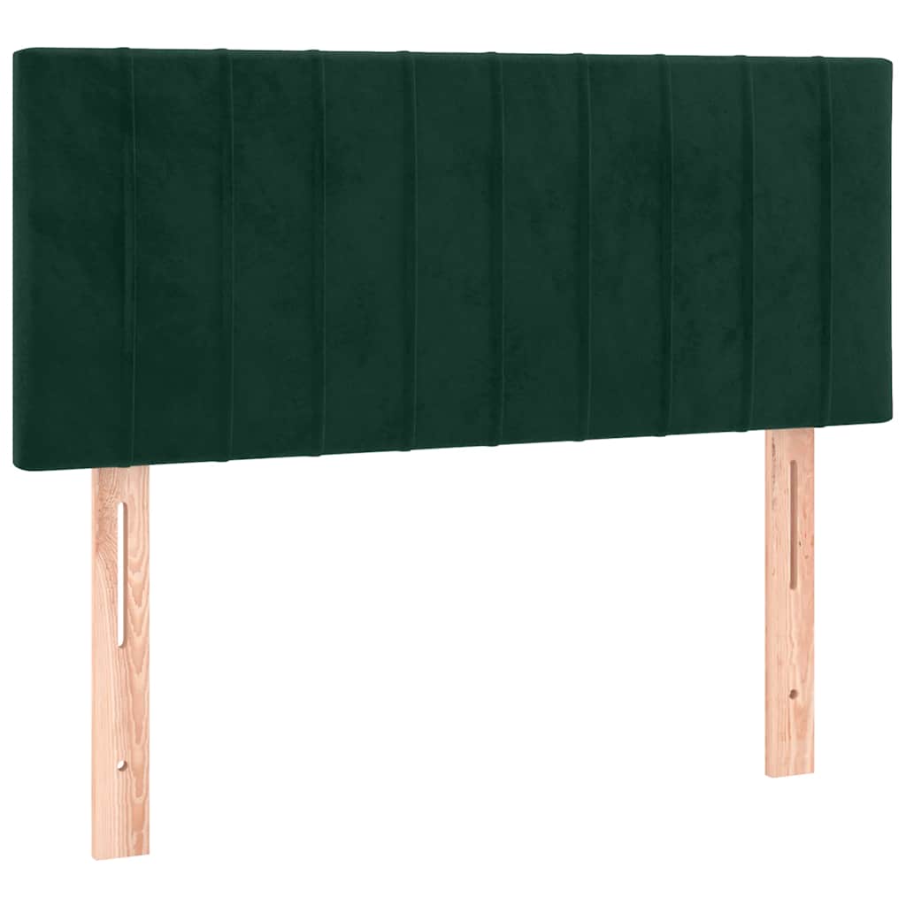 Krevet box spring s madracem LED tamnozeleni 120x200 cm baršun