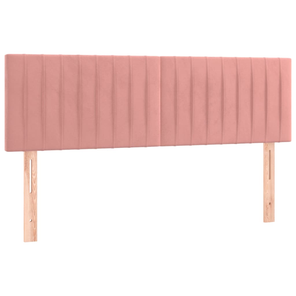 Krevet box spring s madracem LED ružičasti 140x200cm baršunasti