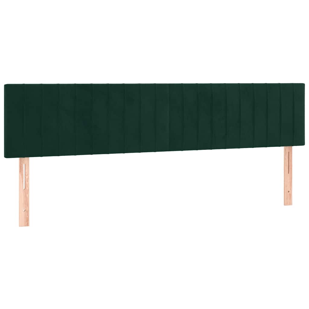 Krevet box spring s madracem LED tamnozeleni 160x200 cm baršun