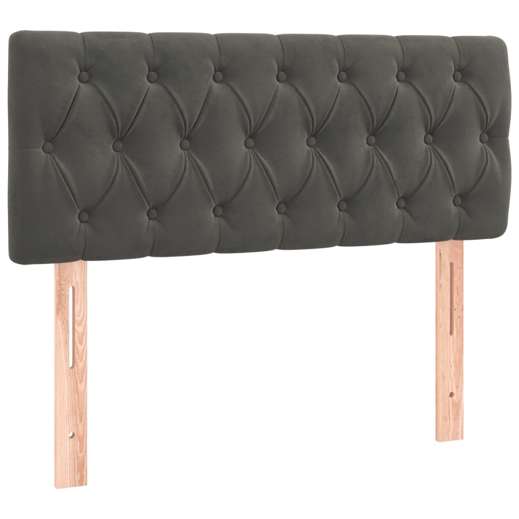 Krevet box spring s madracem LED tamnosivi 100x200 cm baršun