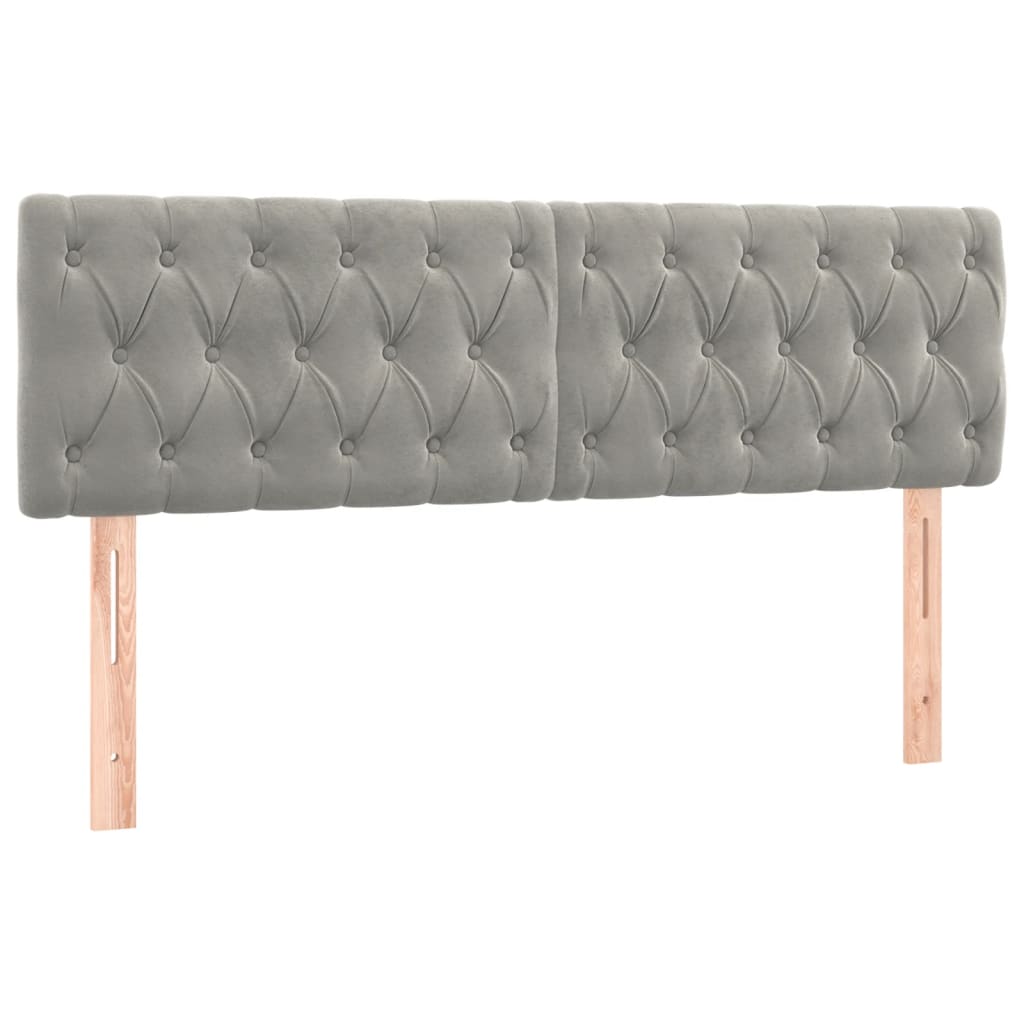 Krevet box spring s madracem LED svjetlosivi 140x190 cm baršun