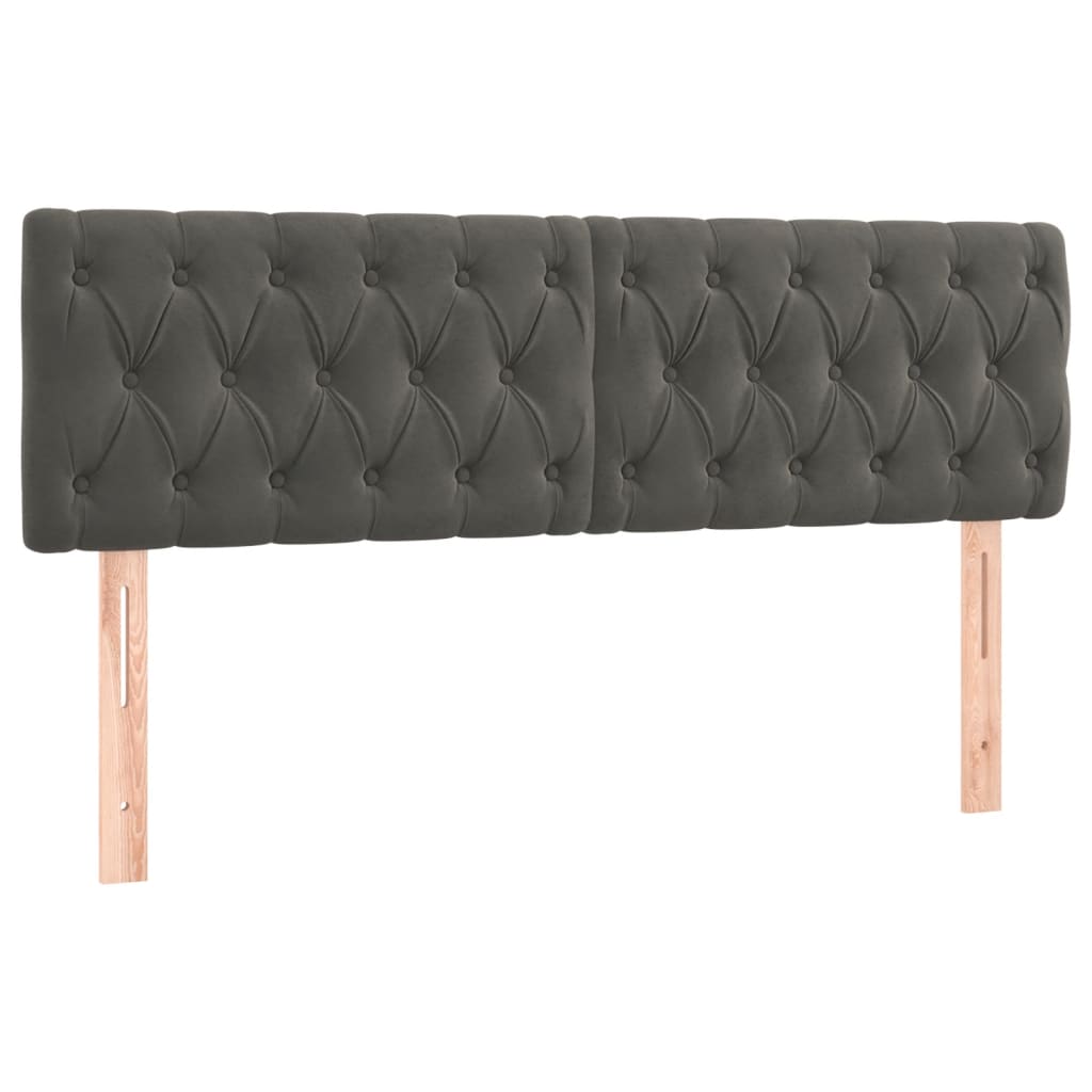 Krevet box spring s madracem LED tamnosivi 160x200 cm baršun