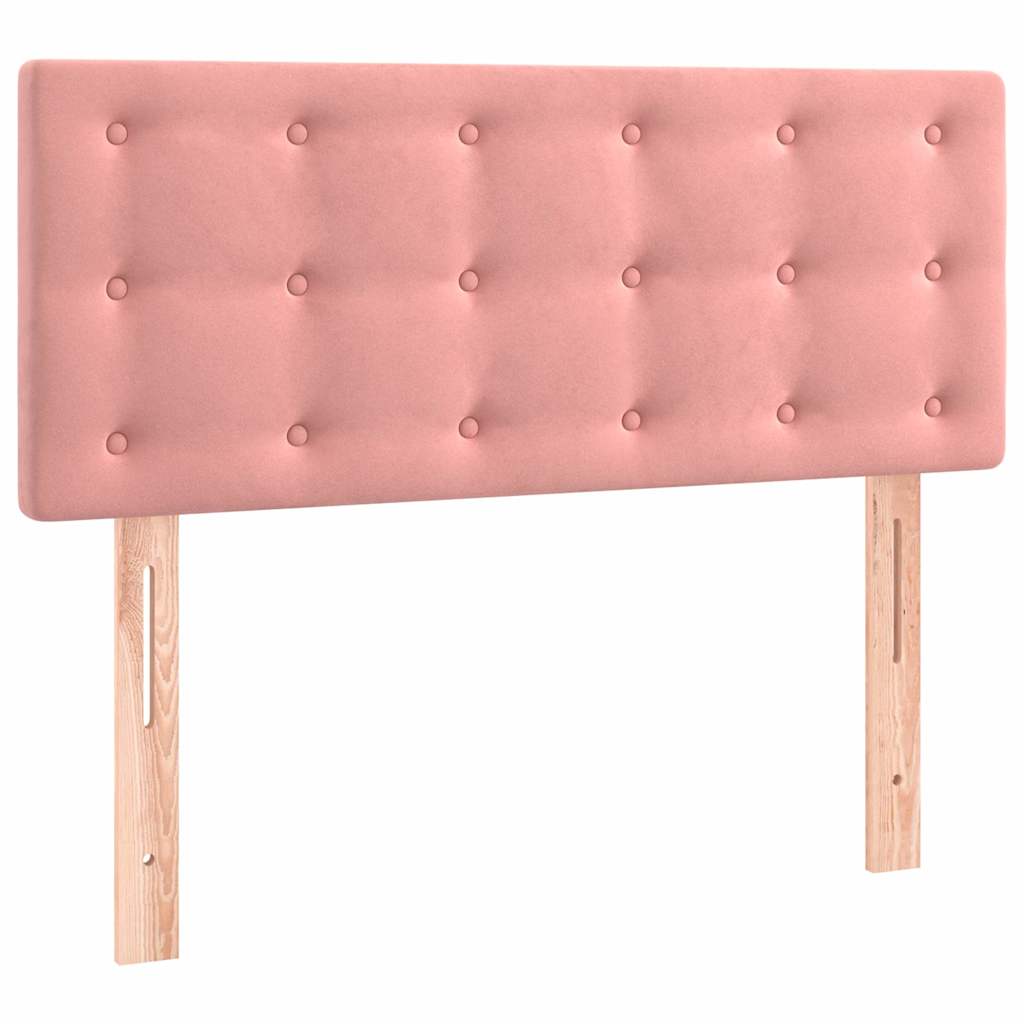 Krevet box spring s madracem LED ružičasti 80x200 cm baršunasti