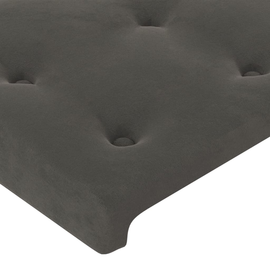 Krevet box spring s madracem LED tamnosivi 90x200 cm baršun