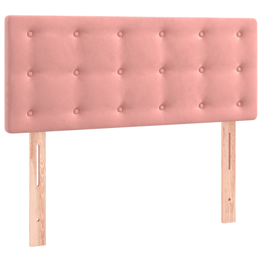 Krevet box spring s madracem LED ružičasti 100x200cm baršunasti