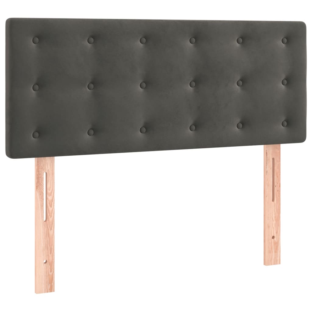 Krevet box spring s madracem LED tamnosivi 120 x 200 cm baršun