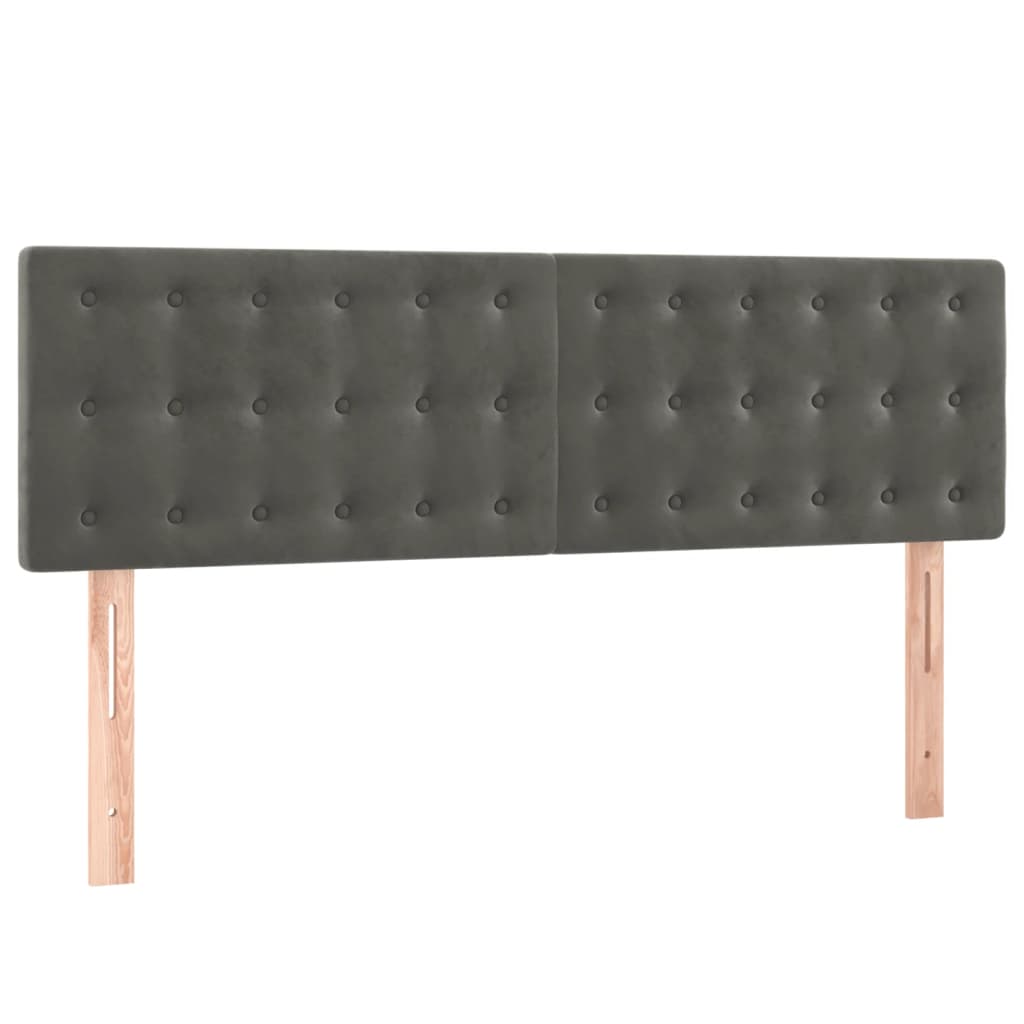 Krevet box spring s madracem LED tamnosivi 140x190 cm baršun