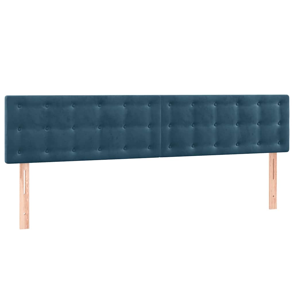 Krevet box spring s madracem LED tamnoplavi 160x200 cm baršun