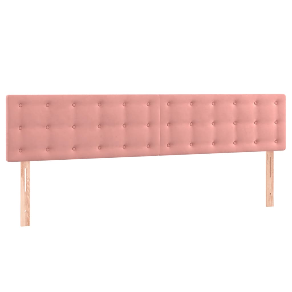 Krevet box spring s madracem LED ružičasti 160x200cm baršunasti