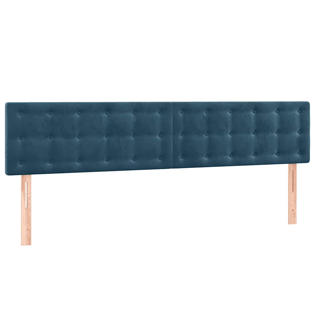 Krevet box spring s madracem LED tamnoplavi 180x200 cm baršun