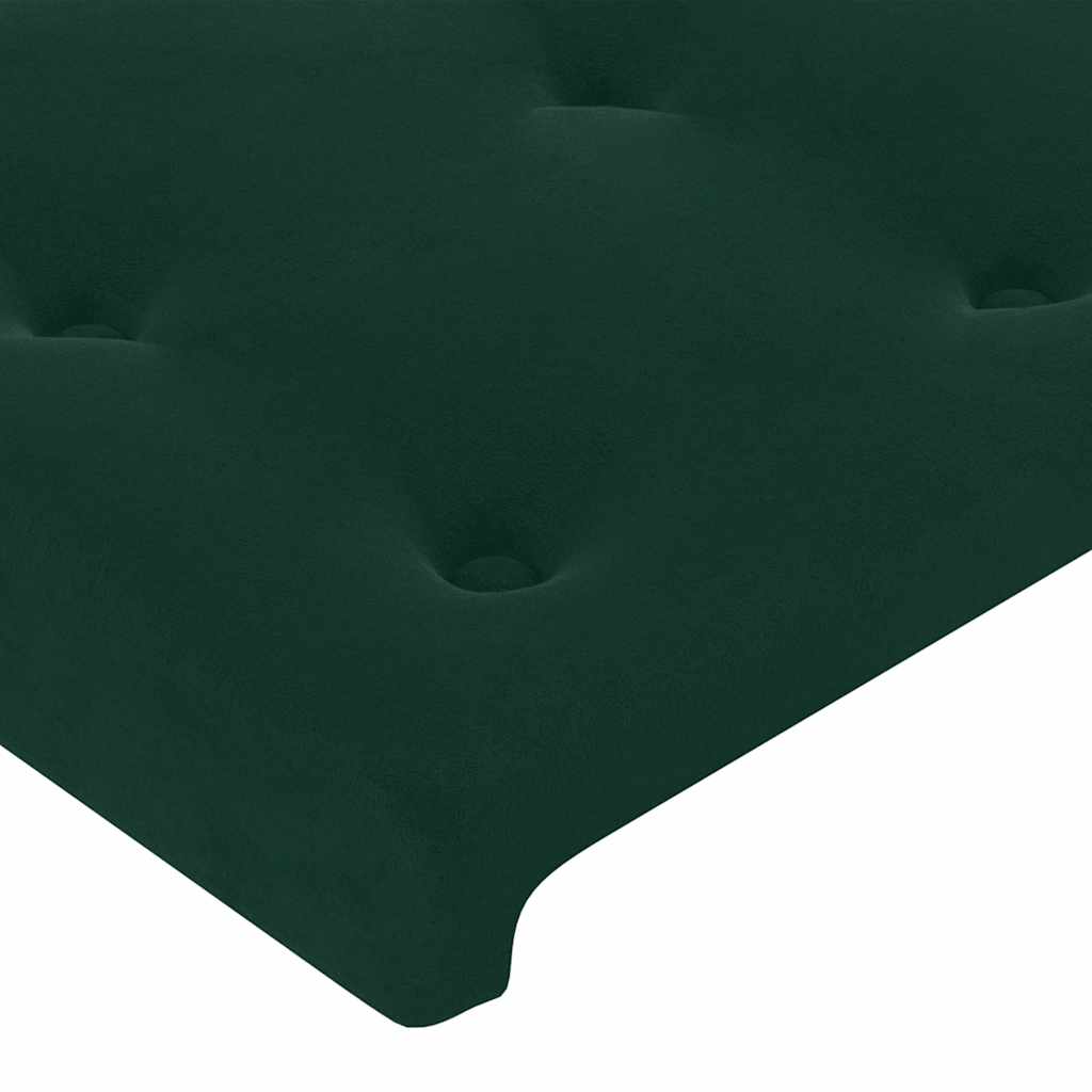 Krevet box spring s madracem LED tamnozeleni 200x200 cm baršun