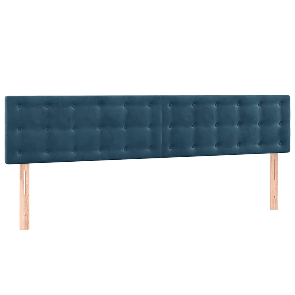 Krevet box spring s madracem LED tamnoplavi 200x200 cm baršun