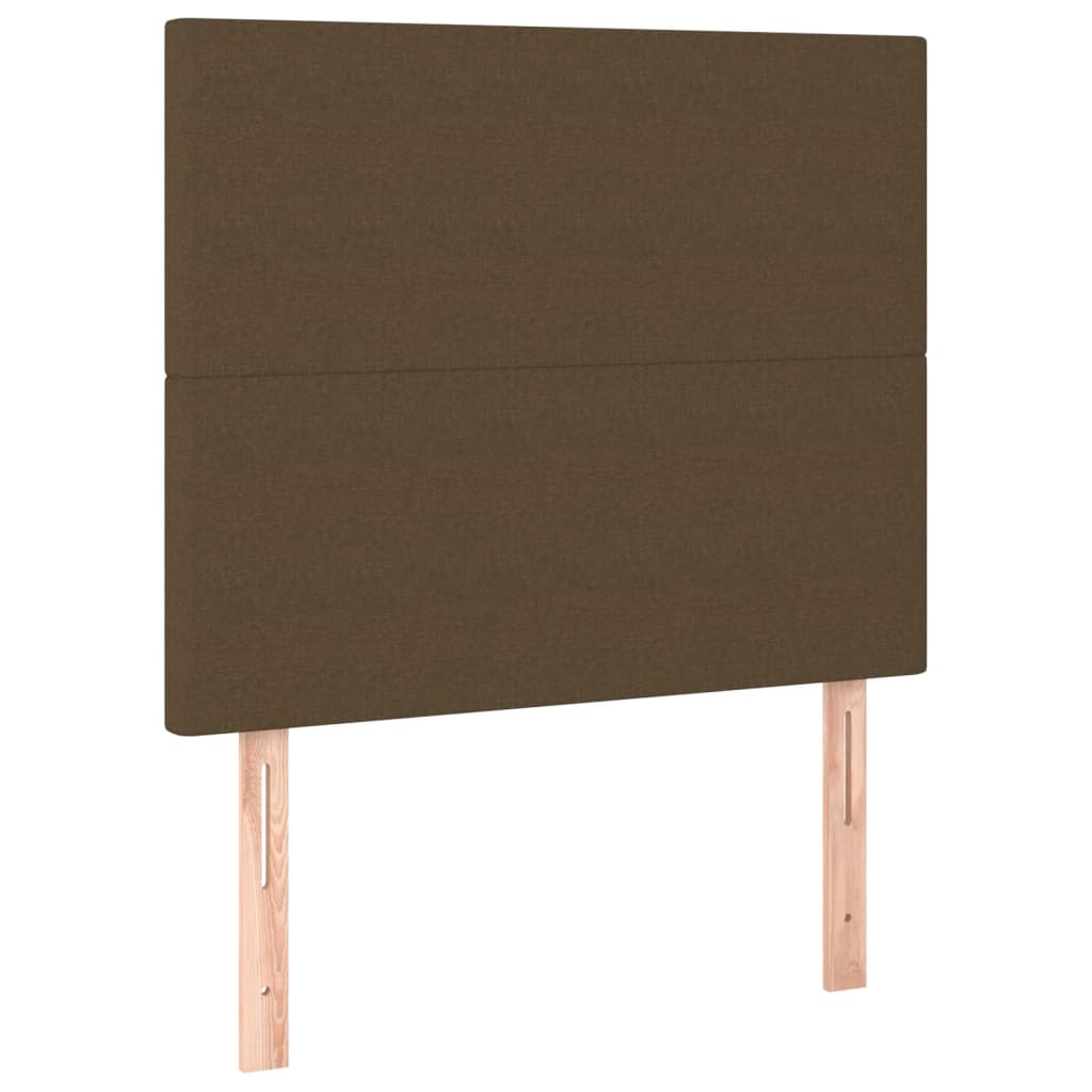 Krevet box spring s madracem LED tamnosmeđi 90x190 cm tkanina
