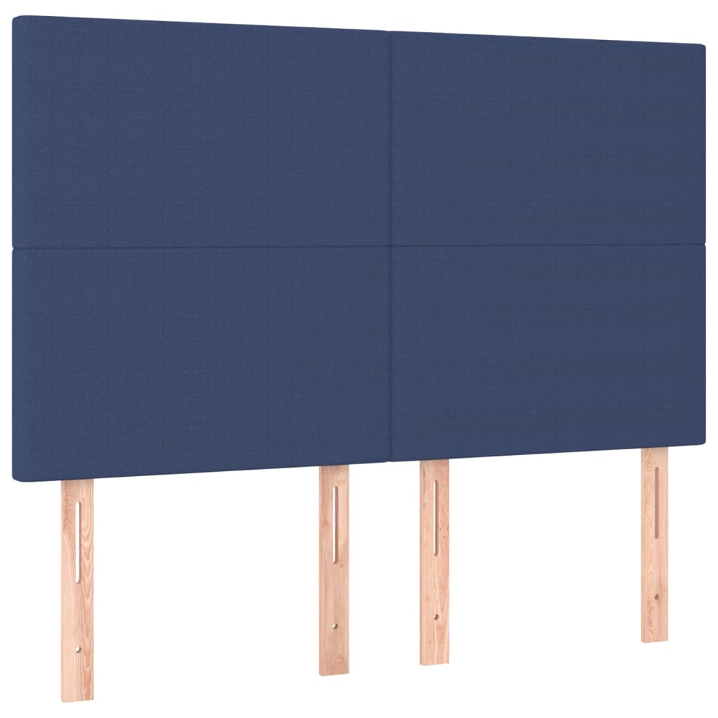 Krevet box spring s madracem LED plavi 140x190 cm od tkanine