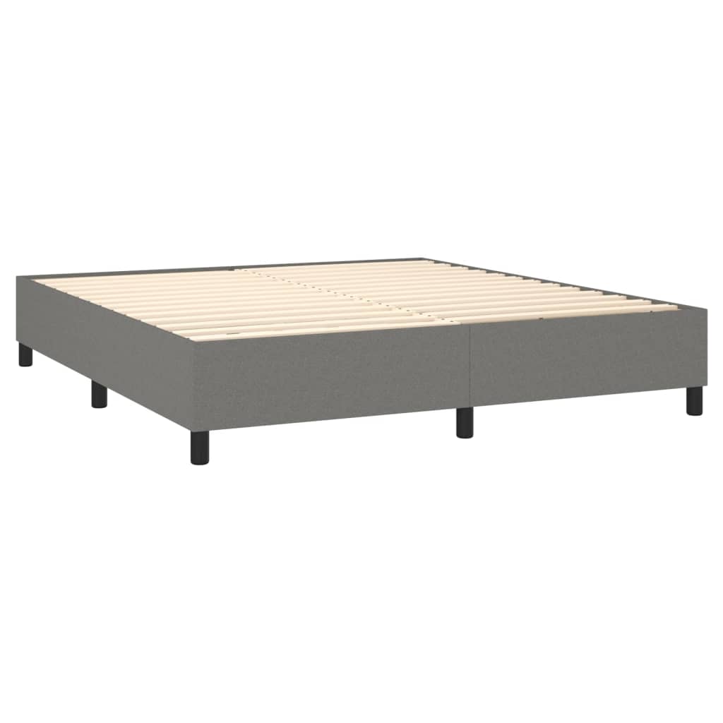 Krevet box spring s madracem LED tamnosivi 160x200 cm tkanina