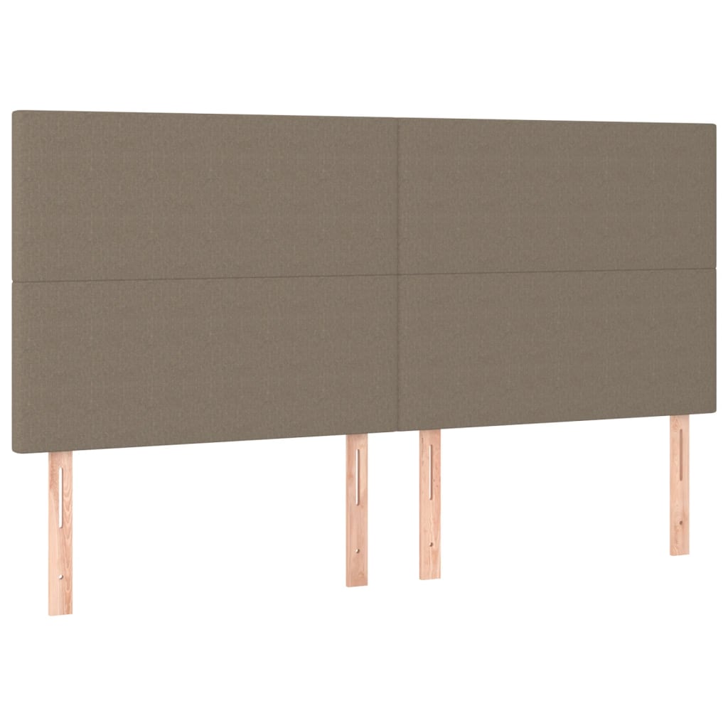 Krevet box spring s madracem LED smeđesivi 180x200 cm tkanina