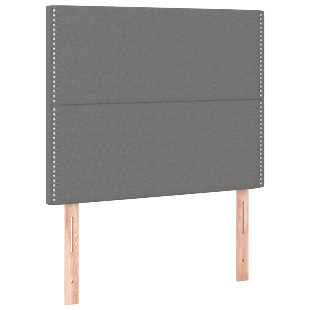 Krevet box spring s madracem LED tamnosivi 90x190 cm tkanina