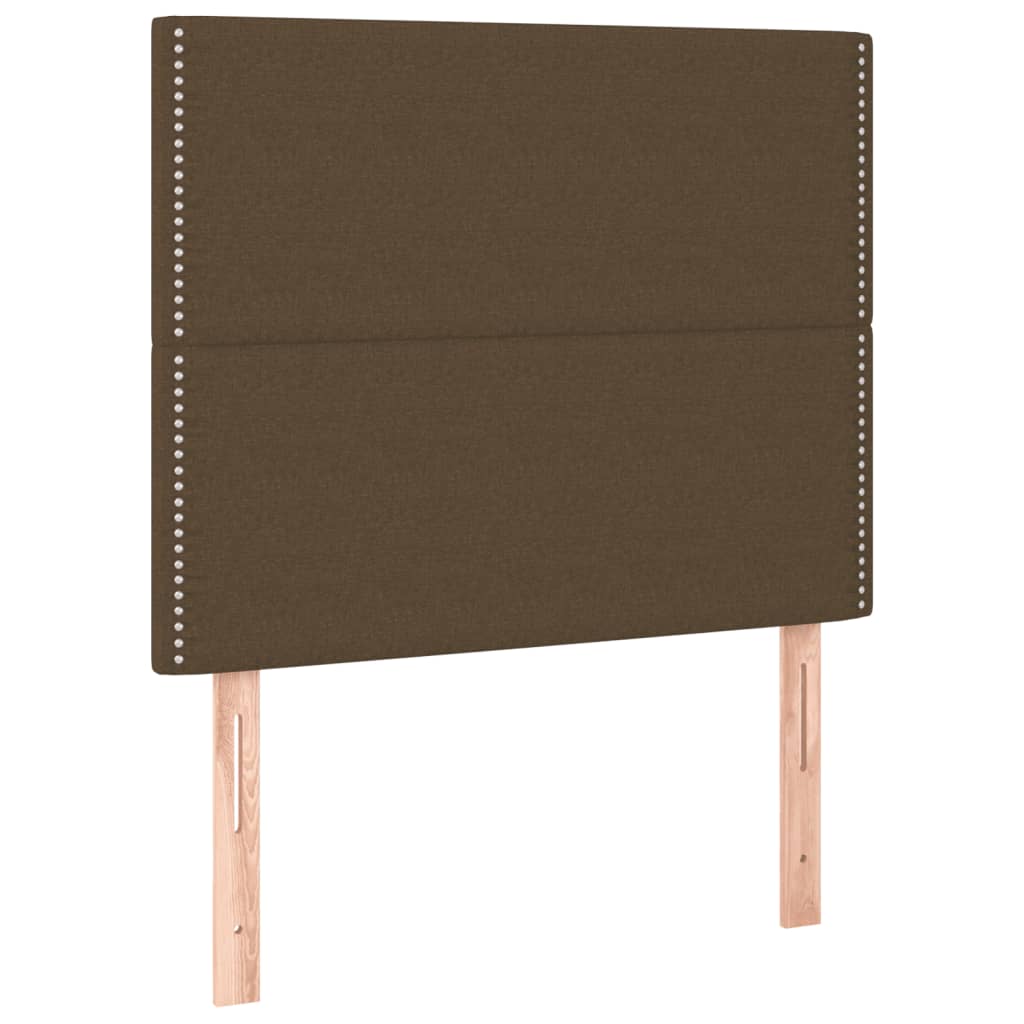 Krevet box spring s madracem LED tamnosmeđi 90x190 cm tkanina