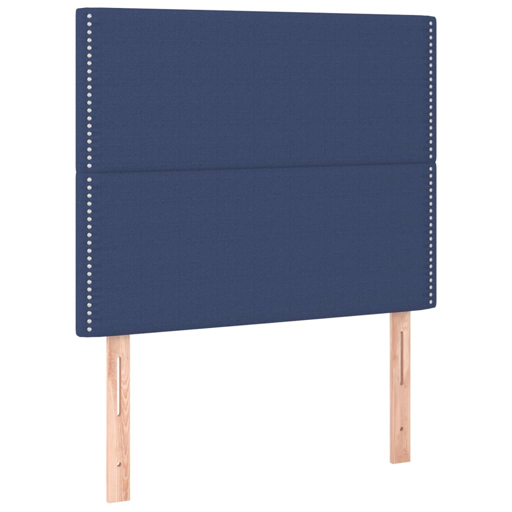 Krevet box spring s madracem LED plavi 100x200 cm od tkanine