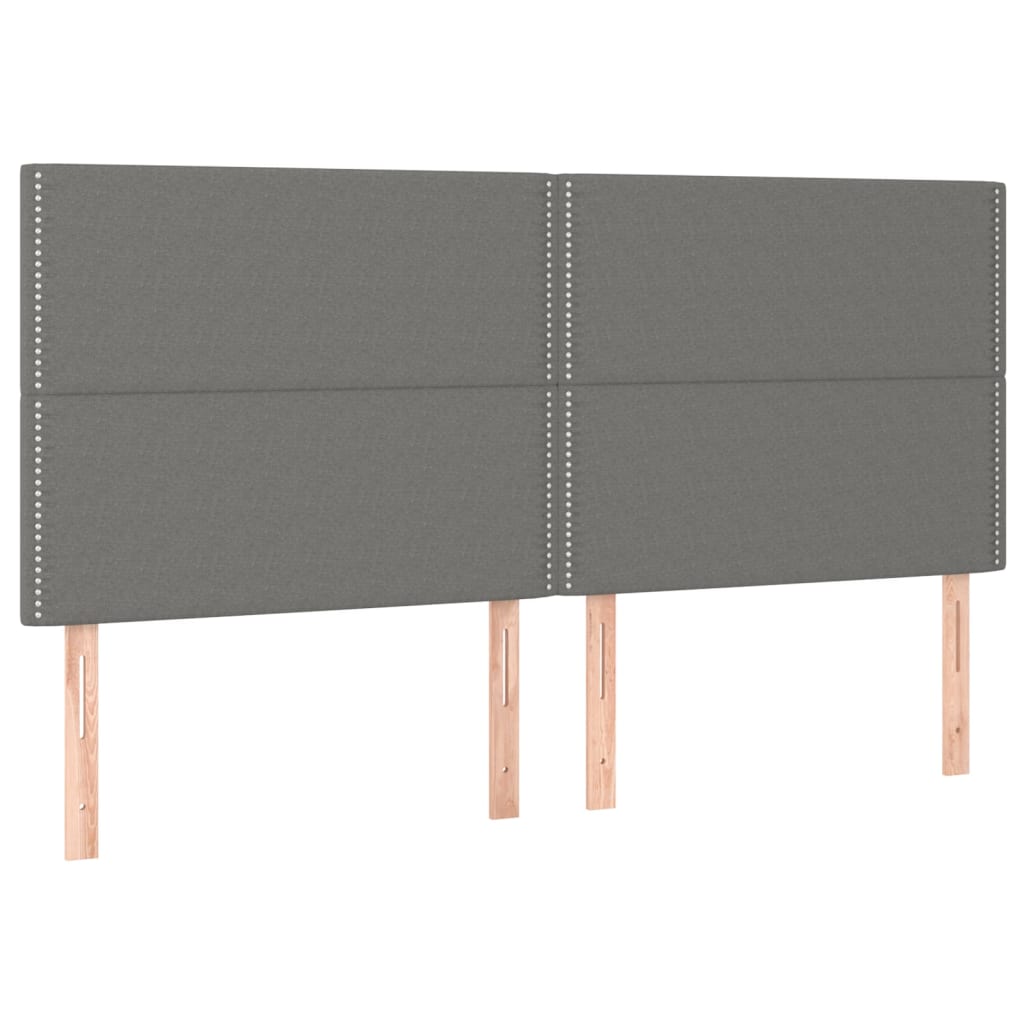 Krevet box spring s madracem LED tamnosivi 180x200 cm tkanina