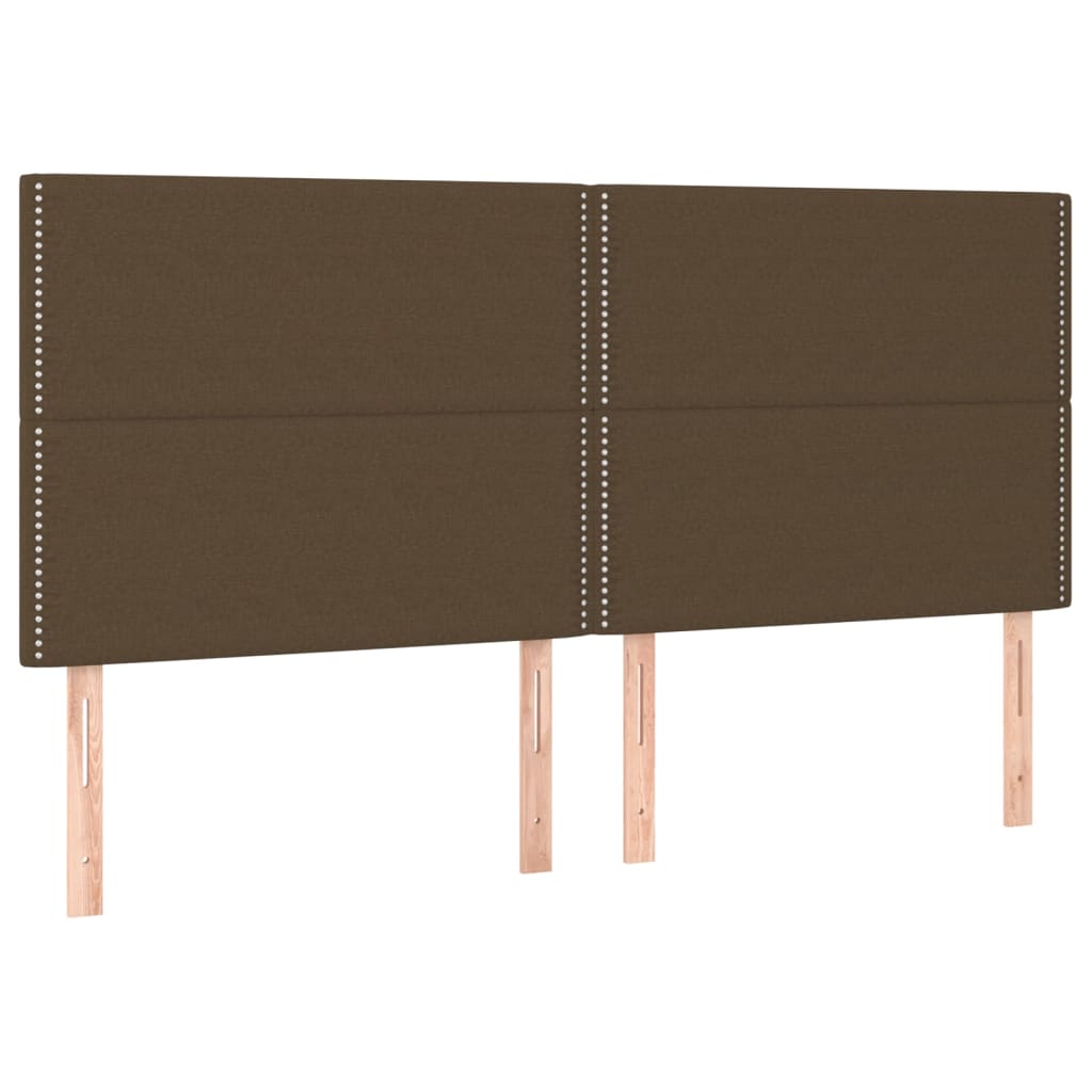 Krevet box spring s madracem LED tamnosmeđi 200x200 cm tkanina