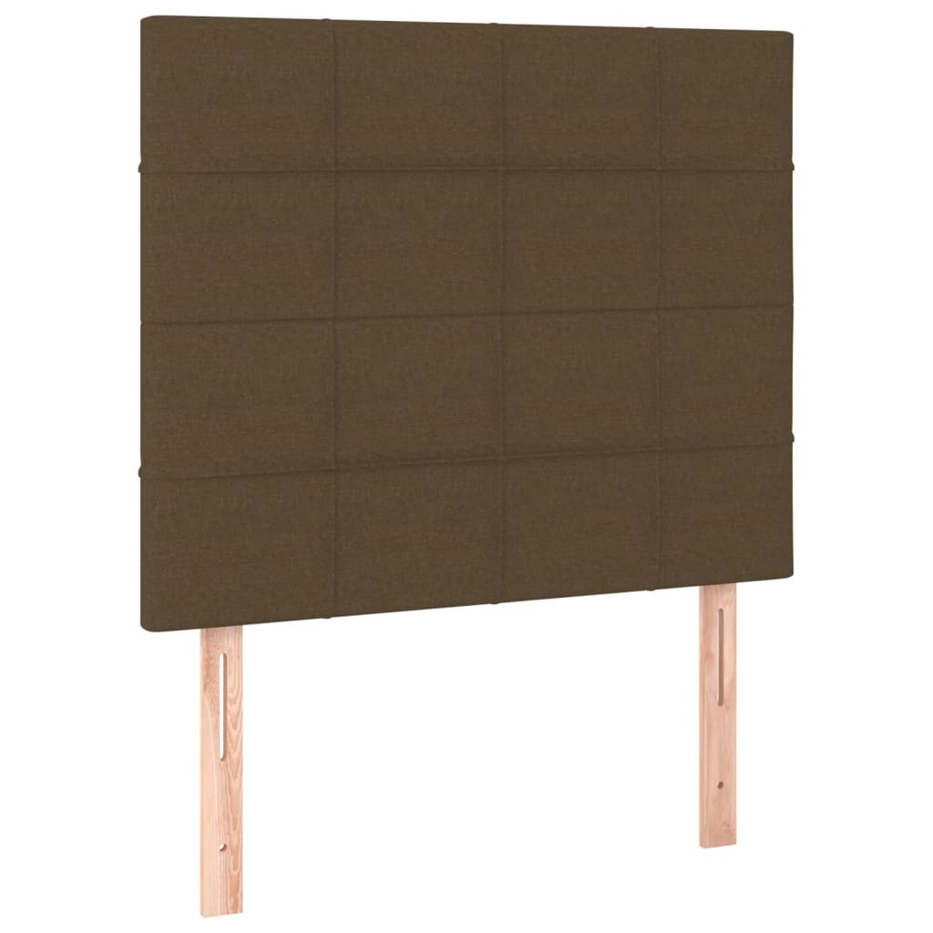 Krevet box spring s madracem LED tamnosmeđi 80 x 200 cm tkanina