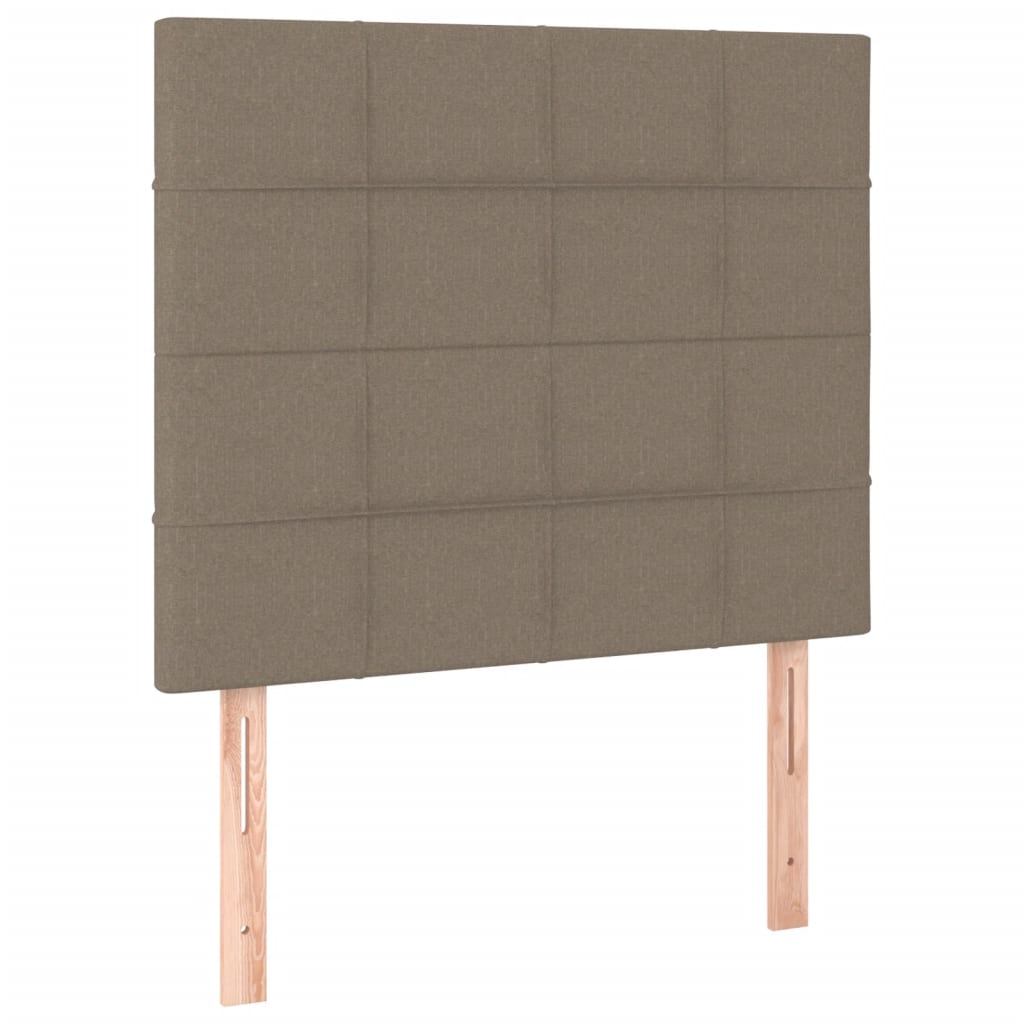 Krevet box spring s madracem LED smeđesivi 80 x 200 cm tkanina