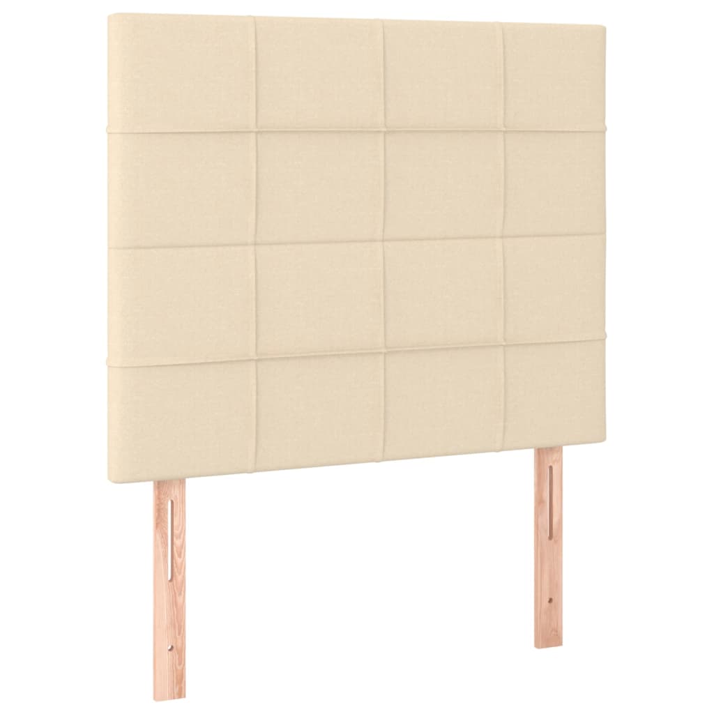 Krevet box spring s madracem LED krem 80 x 200 cm od tkanine