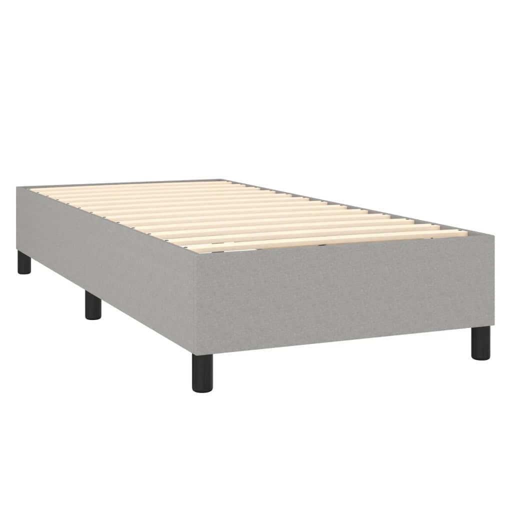 Krevet box spring s madracem LED svjetlosivi 100x200 cm tkanina
