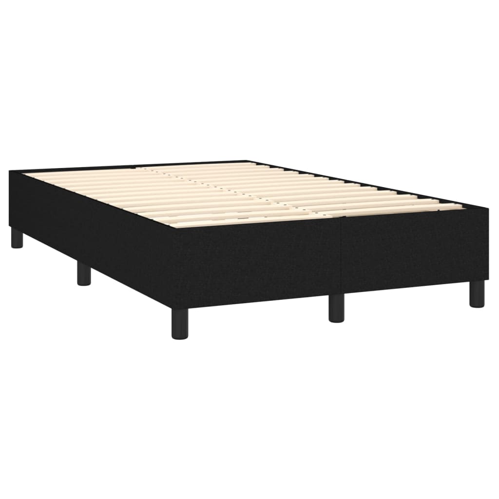 Krevet box spring s madracem LED crni 120 x 200 cm od tkanine