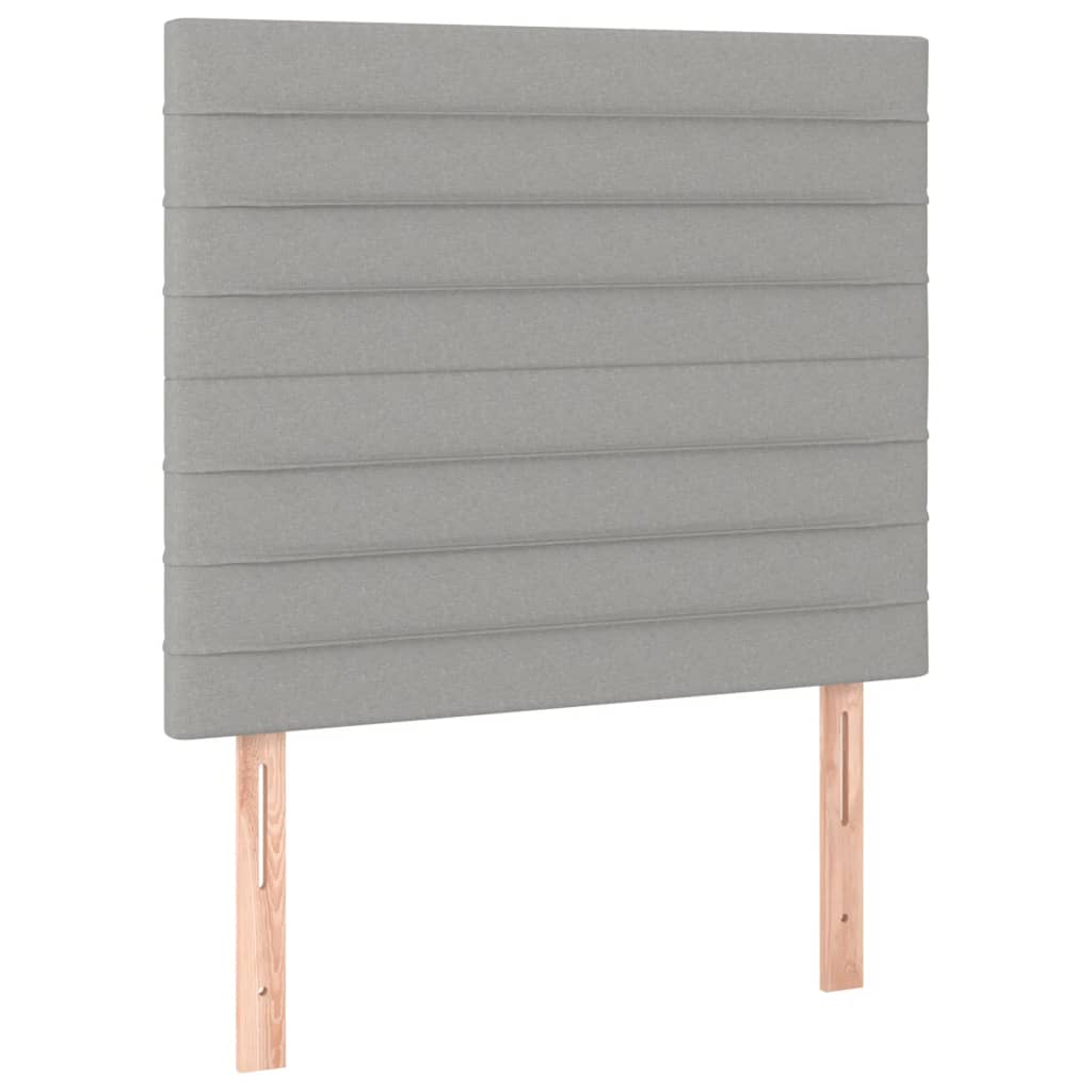 Krevet box spring s madracem LED svjetlosivi 90x200 cm tkanina