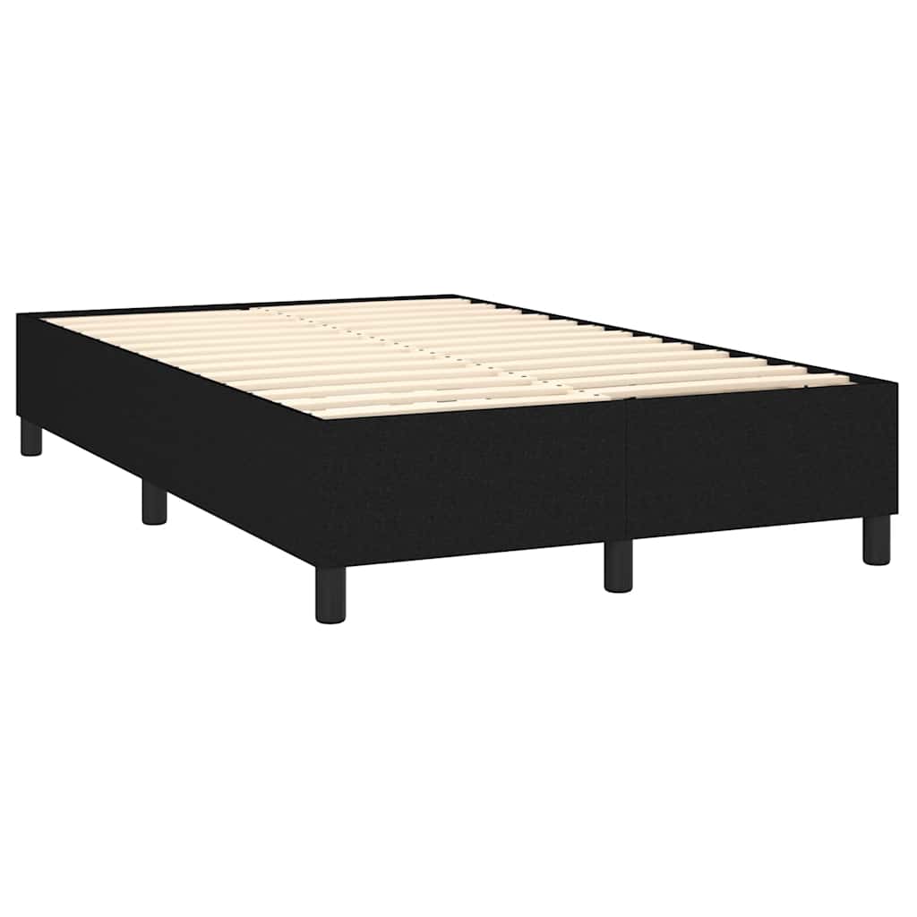 Krevet box spring s madracem LED crni 120 x 200 cm od tkanine