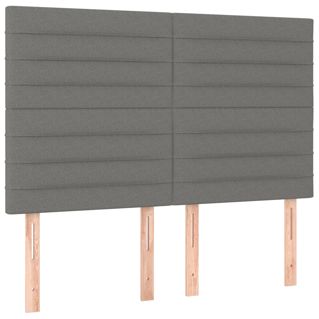 Krevet box spring s madracem LED tamnosivi 140x190 cm tkanina