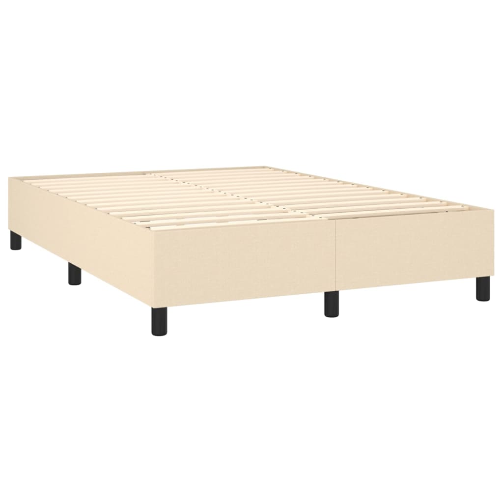 Krevet box spring s madracem LED krem 140x190 cm od tkanine