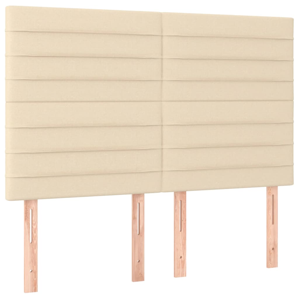 Krevet box spring s madracem LED krem 140x190 cm od tkanine