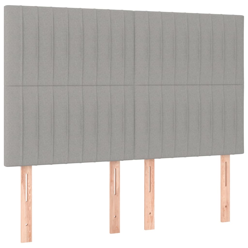 Krevet box spring s madracem LED svjetlosivi 140x200 cm tkanina