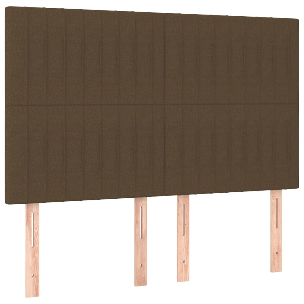Krevet box spring s madracem LED tamnosmeđi 140x200 cm tkanina