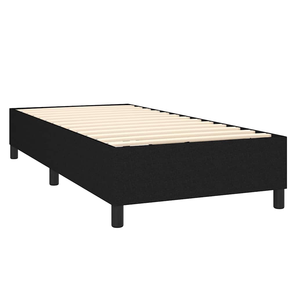 Krevet box spring s madracem LED crni 90x190 cm od tkanine