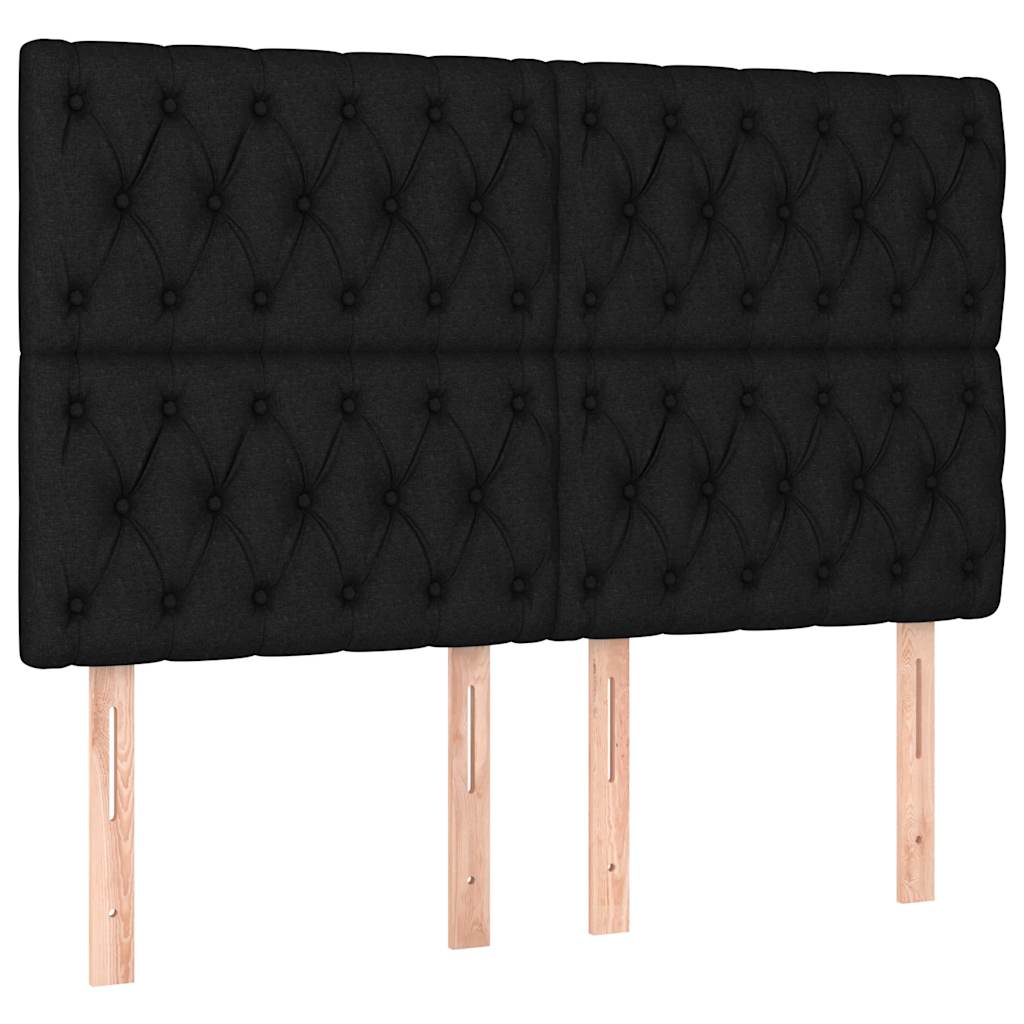 Krevet box spring s madracem LED crni 160x200 cm od tkanine