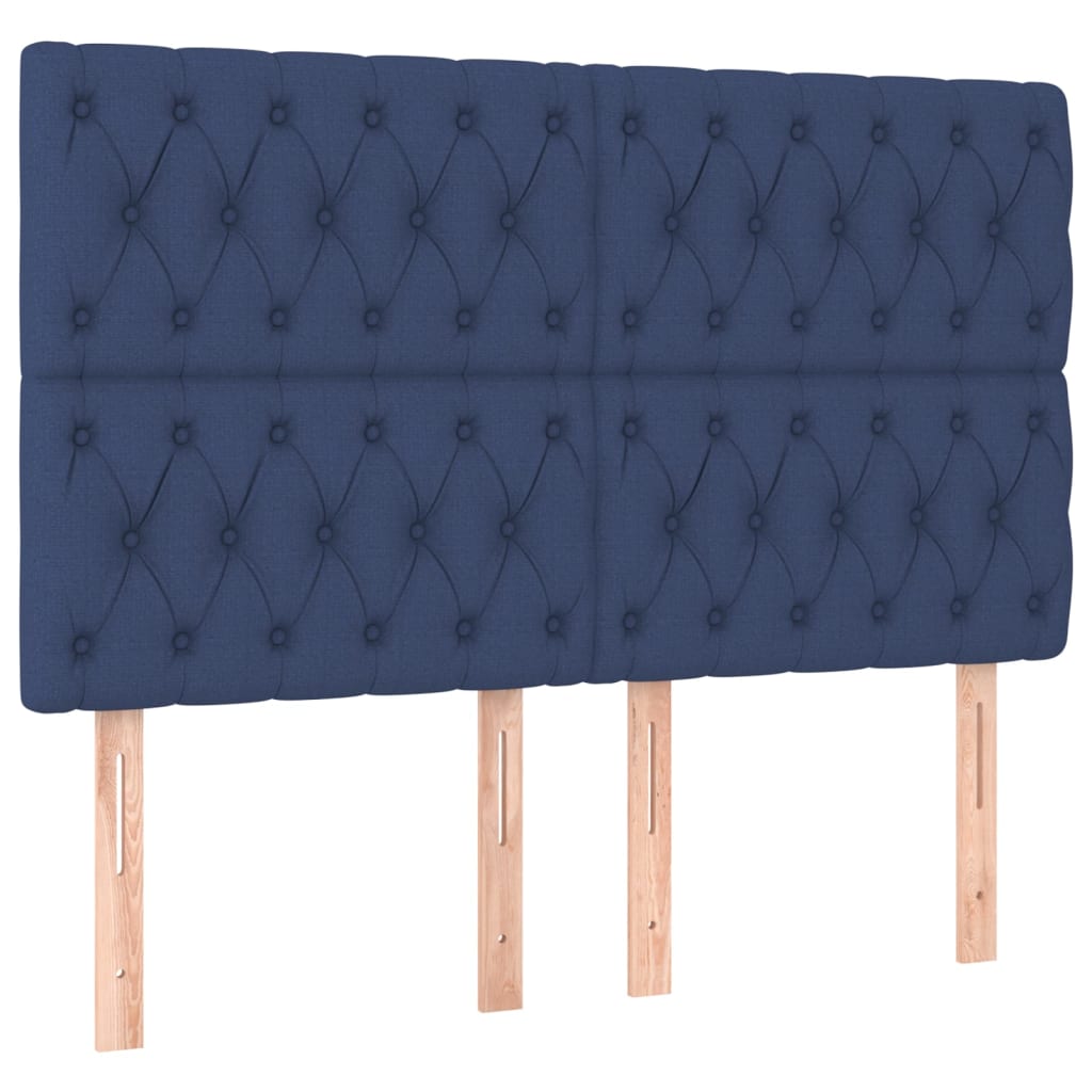 Krevet box spring s madracem LED plavi 160x200 cm od tkanine