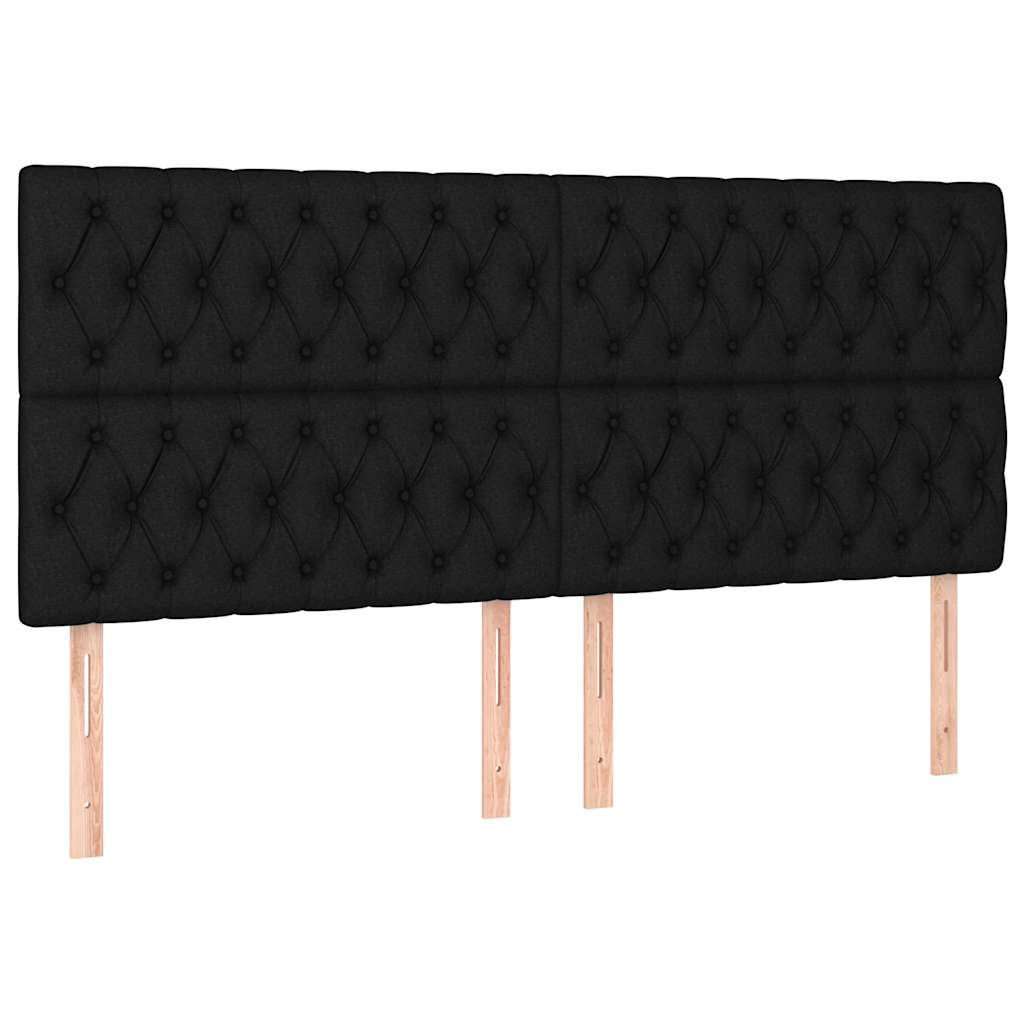 Krevet box spring s madracem LED crni 200x200 cm od tkanine