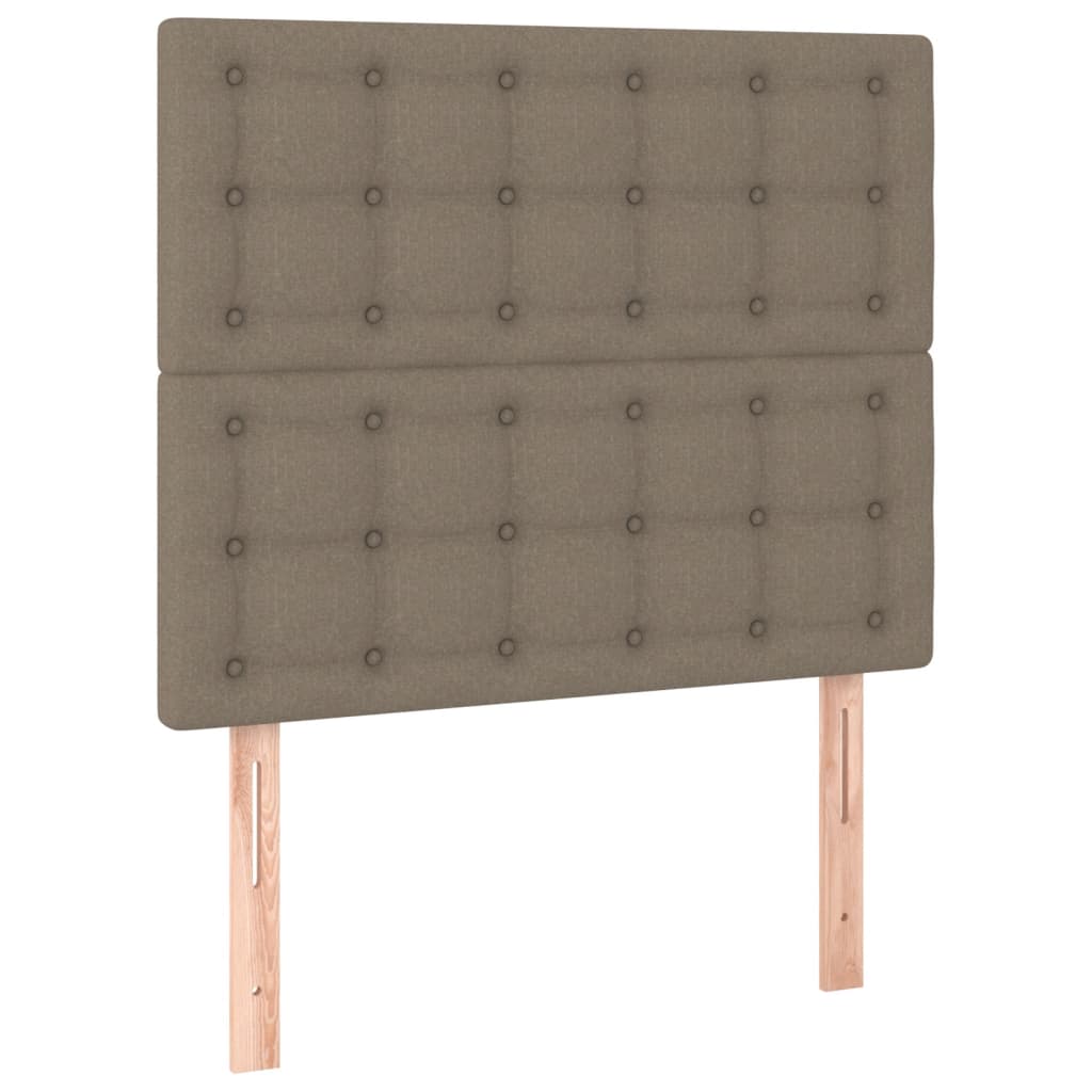 Krevet box spring s madracem LED smeđesivi 80 x 200 cm tkanina