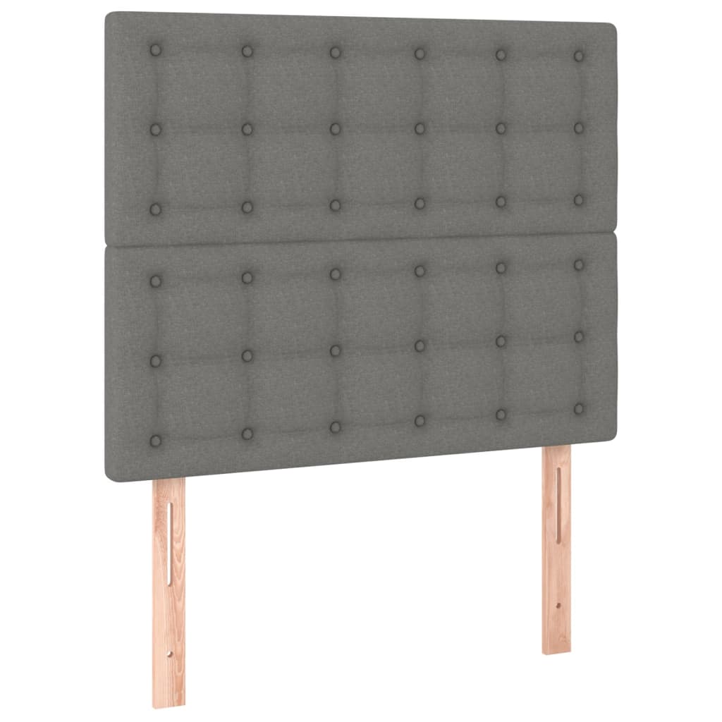 Krevet box spring s madracem LED tamnosivi 90x190 cm tkanina
